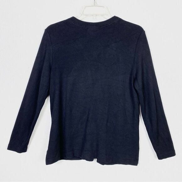 Talbots Petites Black Button Up Cardigan Sweater - Picture 2 of 4